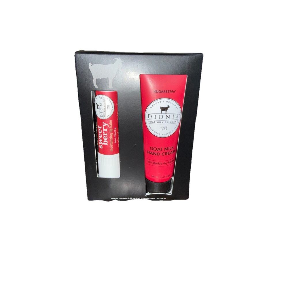 NEW Dionis Goat Milk Skincare Gift Set Sugarberry Hand Cream Sweetberry Lip Balm